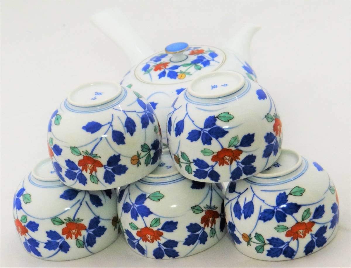 Amazon.co.jp: 有田焼 西山 花柄 茶器セット 湯呑5個 急須1個 6点 Amazon.co.jp: 有田焼 西山 花柄 茶器セット 湯呑5個 急須1個 6点